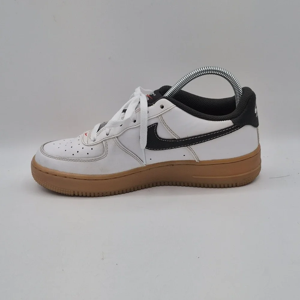 Nike Air Force 1 Low Shoes Mens Size 7Y White Black Gum Smile Face‎ DD5854-100